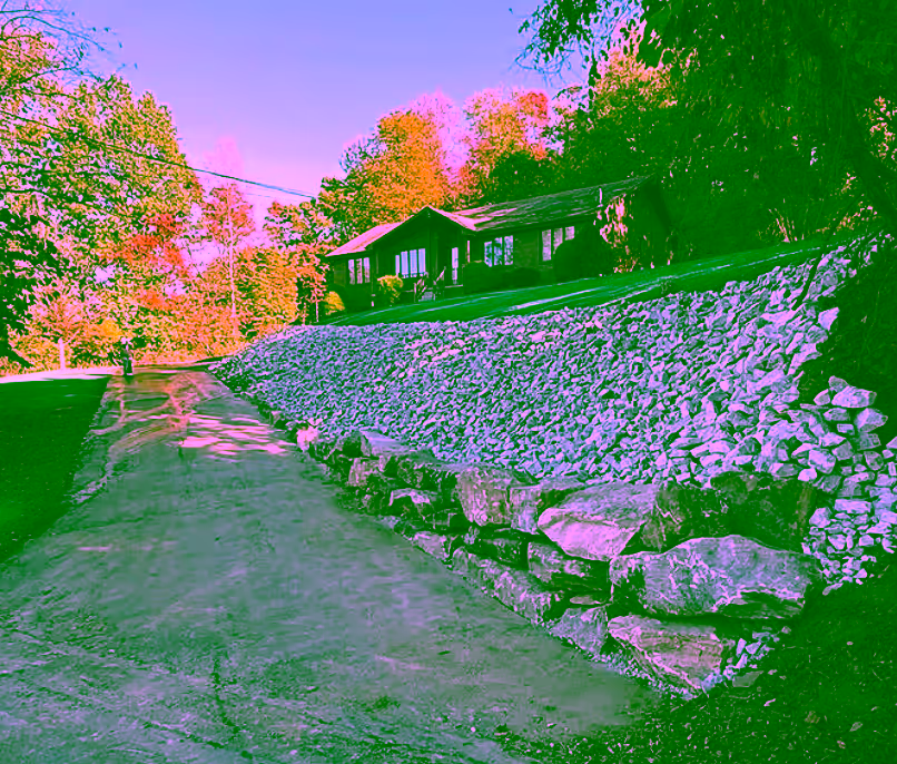 Boulder retaining wall Pittsburgh